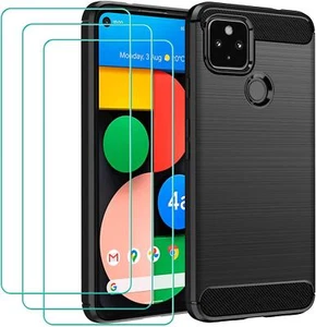 Pour Google Pixel 6 Pro 5 4A 5G Étui Slim Carbone Fibre Téléphone + Écran Garde - Photo 1 sur 15