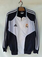Chaqueta deportiva vintage del Real Madrid para hombre mediana negra Adidas bolsillos con cremallera