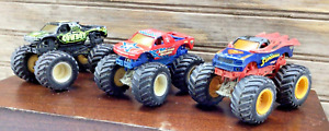 Lot of 3 Hot Wheels Monster Jam Trucks Die-Cast Superman CB Cowboy America Dream