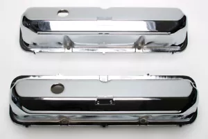New Ford 427 Chrome Pent Roof Valve Covers Shelby Cobra With Breather Holes - Foto 1 di 1