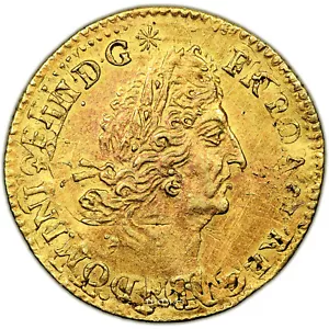 Moneda Francia - Luis XIV - Oro - Demi-Louis d'or aux 4 L - A Paris - Imagen 1 de 2