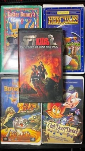 VHS Lot USED Spy Kids 2 Cats Don't Dance Hercules Wedding Party Land Before Time - Picture 1 of 6