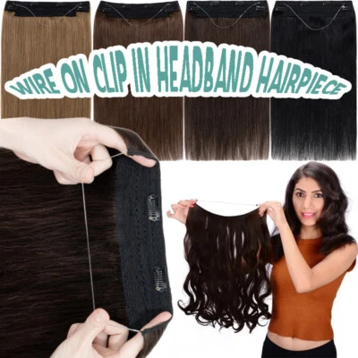 Alambre invisible grueso en clip en extensiones de cabello humano Remy anillo oculto de una pieza Foto 1 de 4