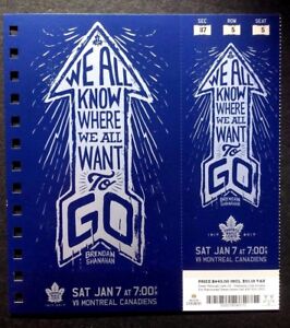 2016-17 Maple Leafs vs Montreal Canadiens Brendan Shanahan Featured Ticket