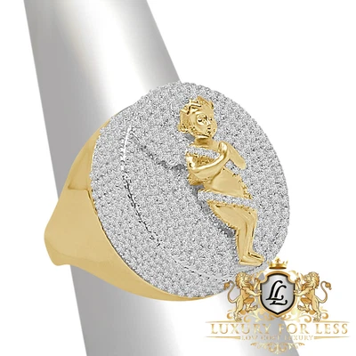 Banda grande XL 20 + gramos plata real oro sobre santa oración mano ángel para hombre 25 mm Foto 1 de 4