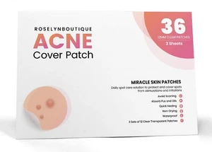 Acne Patch 3 Sheets 36 Counts Per Sheet Hydrocolloid Pimple Blemish Tea Tree Oil - Picture 1 of 7