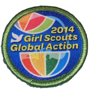 NEW*2014 GIRL SCOUTS*GLOBAL ACTION*Iron-On Patch Badge* - Picture 1 of 2