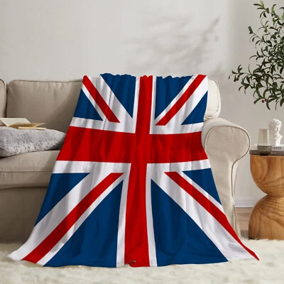 Retro Red and Blue Striped American Flag Throw Blanket for Couch Bed Sofa Office - Image 1 of 4