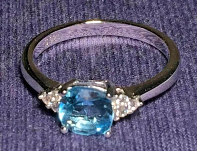 Topaz Peridot Garnet Opal Rings Natural 6x6mm Solid Sterling Silver S-925 Size 6 - Image 1 of 4