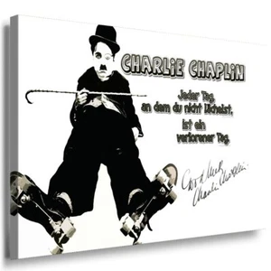 Charlie Chaplin Leinwandbild AK Art Bilder Schwarz-Weiß Wandbild Kunstdruck XXL - Bild 1 von 2
