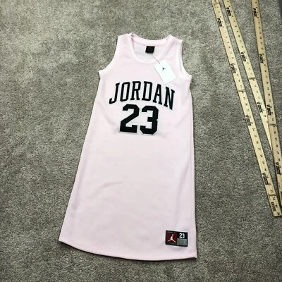 Jordan Flight 23 Pink Stitched Sewn Basketball Jersey Dress Girl L 12-13 NWT $45 - Image 1 of 4