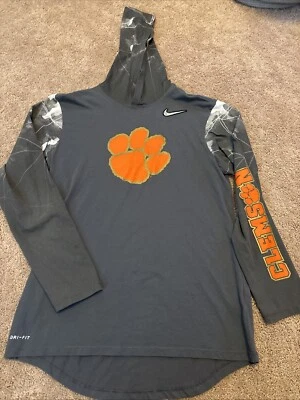 Clemson Tigers Nike Dri-Fit THE NIKE TEE Hooded Long Sleeve T-Shirt Men’s Size M - Image 1 of 4