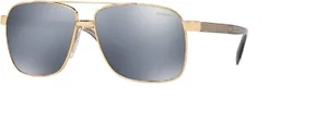 NWT Versace Sunglasses VE2174 1002Z3 GOLD / GREY MIRROR SILVER 59MM POLARIZED - Picture 1 of 2