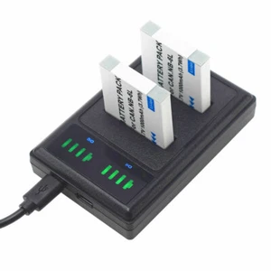 2 Pack NB-6L Battery +USB DUAL Charger for Canon PowerShot SD1200 IS SD1300 IS - Picture 1 of 11