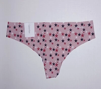 CALVIN KLEIN INVISIBLES TANGA BRAGAS ESTRELLAS ROSAS LUNARES XL EXTRA GRANDE Foto 1 de 2