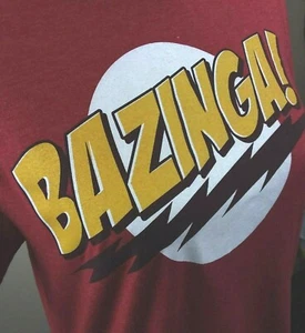 T-shirt rossa Big Bang Theory Bazinga taglia S - Foto 1 di 7