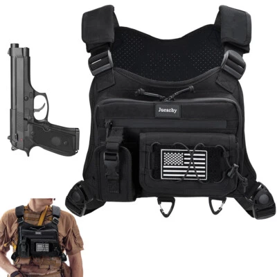 Bolsa táctica de combate en el pecho bolsa frontal kit de reconocimiento paquete chaleco protector deportivo Foto 1 de 4