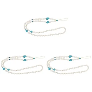 Handy-Perlenband-Schnur -Handykette Handy-Lanyard Türkisfarbenes Perlenband - Zdjęcie 1 z 12