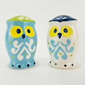 Owl Salt & Pepper Shaker Set Ceramic Boston Warehouse - Picture 1 of 8