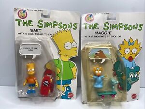 MATTEL THE SIMPSONS 5" Bart & Maggie Unopened Vintage Toy Action Figure Lot 1990