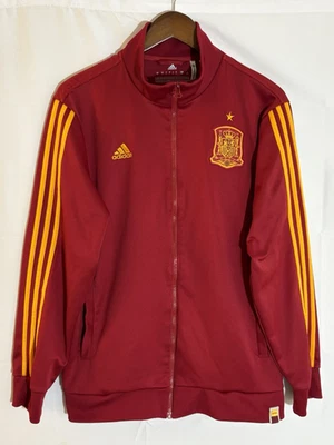 Selección de Fútbol de España RFCF Hombre Grande Adidas Rojo Cremallera Completa Chaqueta de Pista Foto 1 de 4