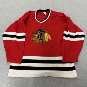 Vintage Chicago Blackhawks Hockey Trikot Herren M CCM Maska USA 90s NHL rot - Bild 1 von 6