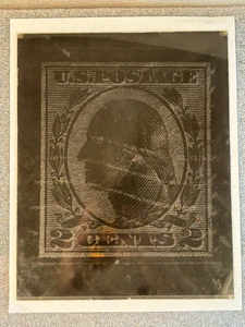 Washington 2 Cent Stamp 8x10" Glass Printing Plate. U.S. Postage  c.1930's   #6 - Picture 1 of 9