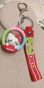 Hello Kitty Red Rubber Wristlet  Multifunctional Keychain Purse Charm - Picture 1 of 6
