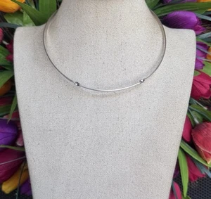 Vintage Mexico CII Sterling Silver 925 Cuff Necklace Modernist Minimalist Twist - Picture 1 of 9