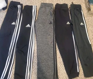 Adidas Lot Of 5 Pieces Boys Medium Track Pants Athletic Style Pockets - Picture 1 of 13