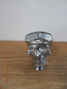 Solid Metal SKULL HEAD W/ GOGGLES Custom Gear Shift Knob 2.75" Hot Rod Patina - Picture 1 of 4