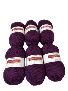 Valley Yarns Berkshire Purple 85% Wool 15% Alpaca Lot Of 6 Skeins Peru New! - Picture 1 of 4