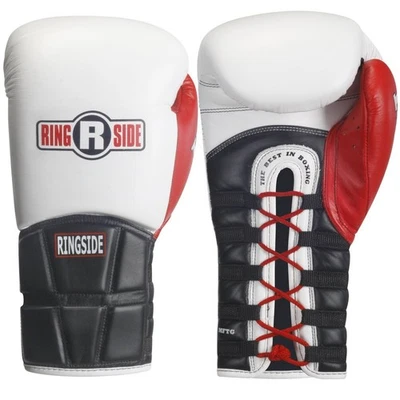 Guantes de entrenamiento de boxeo IMF Tech de encaje anular 16 onzas blancos Foto 1 de 3