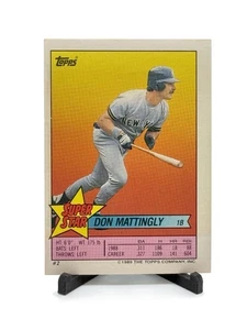 Pegatinas Topps 1989 #2 Don Mattingly con Gary Carter Super Star Backs - Imagen 1 de 2
