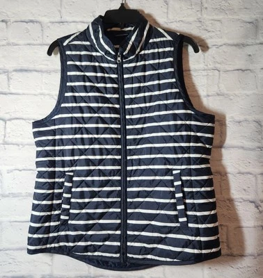 Chaleco Gap Mujer Talla Mediana Azul Marino y Blanco Rayas Usado en Excelente Condición Sin Humo Preppy Clásico Foto 1 de 4