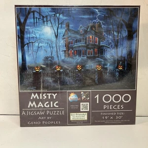 Sunsout 1000 Piece Puzzle MISTY MAGIC by Geno Peoples Halloween Haunted House - Picture 1 of 6