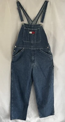 vintage TOMMY HILFIGER mens jeans M carpenter OVERALLS hip hop CANADA - Image 1 of 4