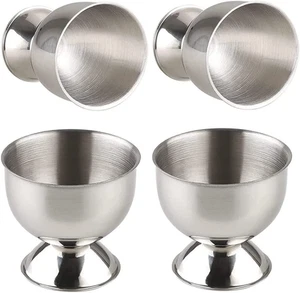 Jindizi Egg Cups, 4PCS Stainless Steel Egg Cups Set, Egg Tray for Hard & Soft... - Picture 1 of 14