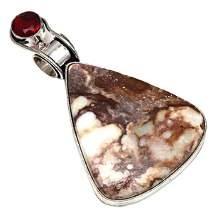 Pendant Wild Horse Jasper Gemstone Mother'Day Gift Silver Jewelry 2.25" - Bild 1 von 7
