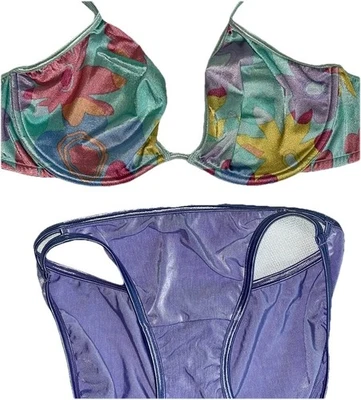 Sujetador De Colección Victorias Secret Y2K Sin Forro Pop Floral Púrpura Tocador Fair Panty 6 M 36D Foto 1 de 4