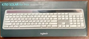Logitech K750 Wireless Solar  Slim Keyboard for Mac 820-004185 Silver Open Box - Picture 1 of 7