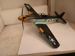 Antigua artesanía moderna 1943 gris Mustang P-51 avión de combate réplica como está - Imagen 1 de 9