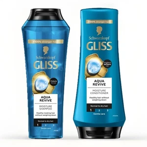 SCHWARZKOPF Gliss Aqua Revive Shampoo And Conditioner Set Moisture For Dry Hair - Picture 1 of 6