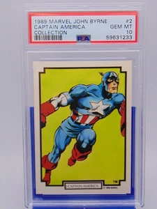 1989 Marvel Comics John Byrne Kunstkarte #2 Captain America PSA bewertet GEM MT 10 - Bild 1 von 3
