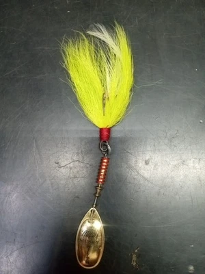 Señuelo giratorio Mepps #5 Aglia Musky Killer hoja dorada almizcla agudos individuales - usado Foto 1 de 4