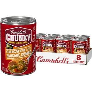Campbell’s Chunky Suppe, Huhn und Wurst Gumbo, 16,1 Oz Dose (8er-Kiste) - Bild 1 von 8