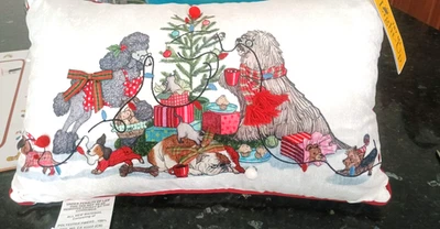 Park Avenue Pier 1 Lighted Christmas Tree Pillow Dachshund Bulldog Sheepdog NWT - Image 1 of 4