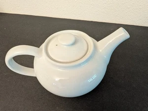 WHITE CERAMIC STONEWARE FRENCH COUNTRY TEA POT WITH LID VGC - Picture 1 of 9