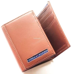 Tommy Hilfiger Men's RFID Protected Trifold Leather Wallet 31TL11X033 Tan