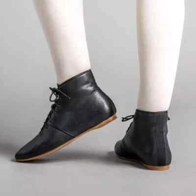 Medieval leather boots Ankle boots Historical footwear Renaissance shoes SCA LAR - Image 1 of 4